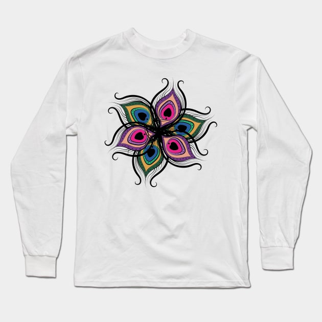 Feather Flower Long Sleeve T-Shirt by lobanegra